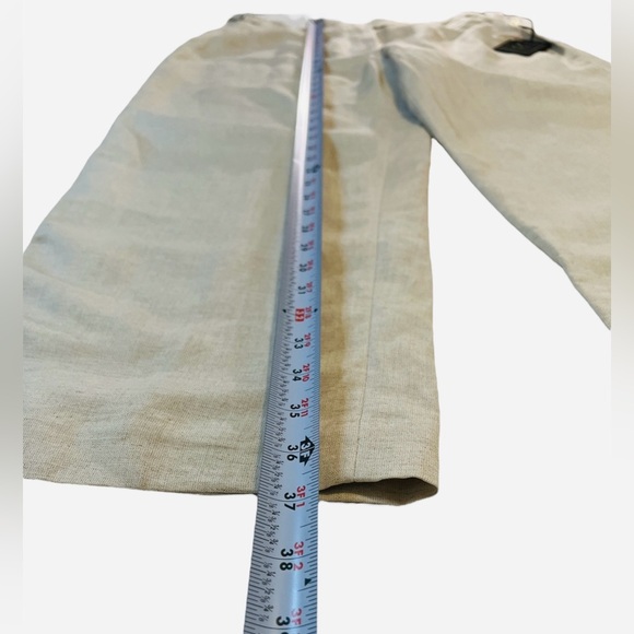 Mercer & Madison Linen-Blend Wide-Leg, Crop Pants, Beige Color, Size 10 - Picture 5 of 12